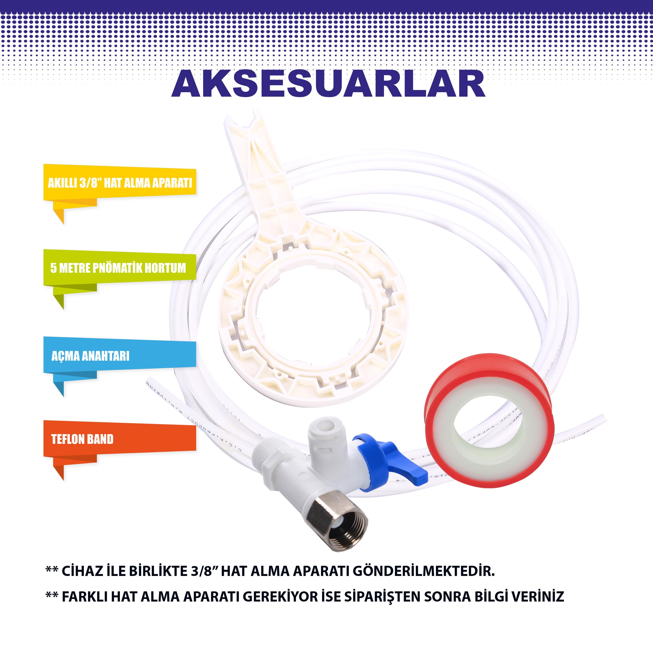 OverWater SAVORA 14 Aşamalı 8 Lt. Çelik Tanklı Kapalı Kasa Pompalı Su Arıtma Cihazı Özel Sarım Membran Filtre